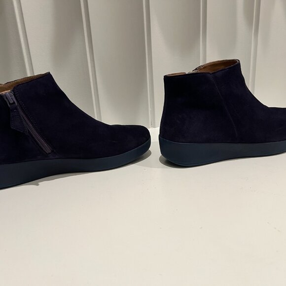 FitFlop Ankle Boots Blue Suede - Picture 5 of 10